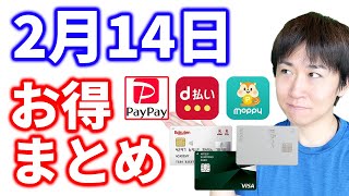 【2月14日開始】コード決済（PayPay・d払い・楽天ペイ）、クレジットカードのお得情報・キャンペーンまとめ ※注目は「マツキヨ・ココカラファインdポイントカード提示＆d払いで30%還元」