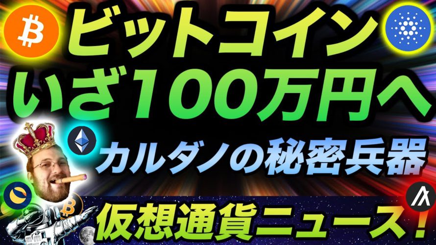 ビットコイン4分の1の100万円へ暴落！？カルダノのチャールズ氏がポロッと…。イーサリアム・ソラナ・テラなど最新ニュース！