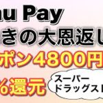 auPAYたぬきの大恩返し 春キャンペーン、クーポンで4800円お得、ローソン銀行ATMチャージで2万Ponta
