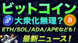 ビットコイン大衆化に悲報😨 イーサリアムが爆上げ直前!?カルダノがソラナを超える日が近い!?でもソラナの成長もやばすぎる!Apeコインが攻撃されてカオス