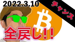 ビットコイン全戻しだけどロング狙い