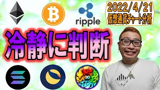 【仮想通貨 ビットコインBTC & アルトコイン 分析】状況を冷静に判断すべき局面!!