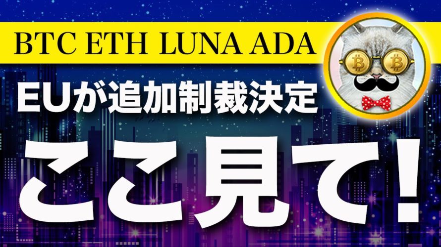 【原油見て!】ビットコイン・警戒!EUがロシアに対して追加制裁でBTCは暴落する?【仮想通貨・戦略を先出しで毎日更新】