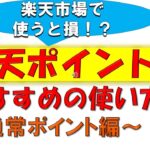 【楽天市場で使うのは損！？】楽天ポイントお得な使い方【通常ポイント編】☆ポイントで支払いサービスを活用せよ！☆