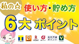 6大ポイントについて私の【使い方・貯め方】とその理由について解説します！《Tポイント／Pontaポイント／楽天ポイント／dポイント／永久不滅ポイント／Vポイント》