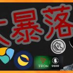 大暴落！！！まだ落ちる？仮想通貨情報+BTC ETH NEM LUNC STEPN GST USDD