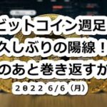 ビットコイン週足久しぶりの陽線！このあと巻き返すか？