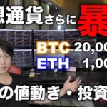 仮想通貨さらに暴落！ビットコイン、イーサリアム、他どこまで下がる？買い増しは？今後の値動き、投資戦略を解説します。