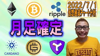 【仮想通貨 ビットコインBTC & アルトコイン 分析】月足の確定!!7月の始まり!!