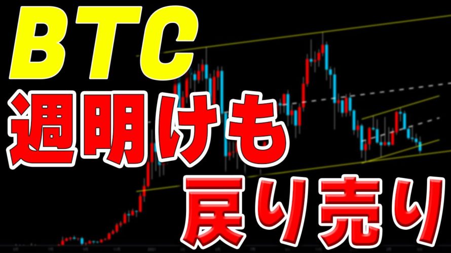 【仮想通貨ビットコイン】週明けは上昇を確認後、戻り売りを狙う。