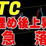 【仮想通貨ビットコイン】高値更新後、急落！この後の判断基準を解説します。