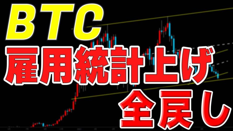 雇用統計上昇は全戻し 日足のMACDゴールデンクロスがポイント【仮想通貨ビットコイン】