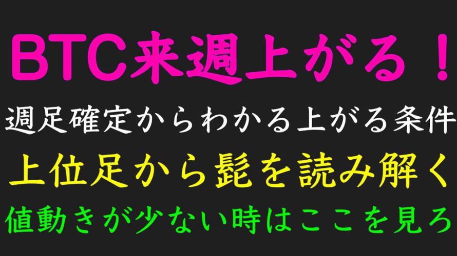 11/27 ビットコイン来週以降上がる?下がる?ローソク足から解説します