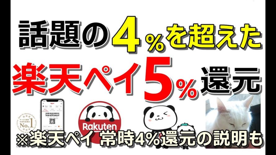 【11/5 お得情報】話題の楽天ペイ4%還元を超えて5%還元達成!1月まで1%還元率がアップするクレカが発覚…ヤバすぎる※楽天Pay常時4%還元も詳しく説明