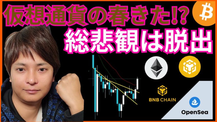【上昇へ🌸】総悲観は脱出✨仮想通貨ニュース+ビットコイン(BTC) イーサリアム(ETH) チャート分析