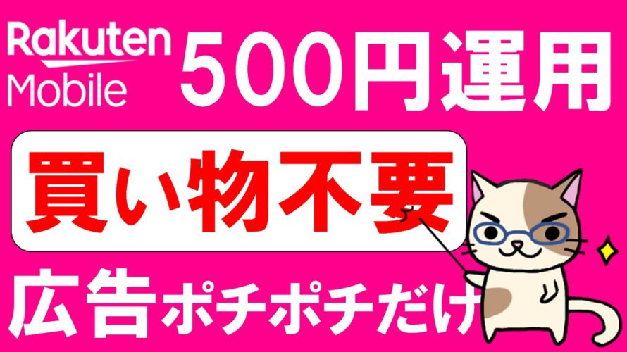 楽天モバイルワンコイン運用!超簡単に楽天ポイントをゲット→ポイント支払いで月々の携帯電話料金を節約☆