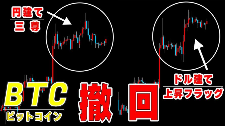 【仮想通貨ビットコイン】真夜中のパウエル議長の発言でチャートに大きな相違が発生。トレ転宣言を一旦撤回します