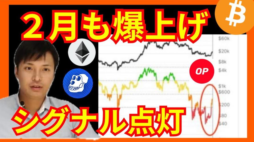 【2月爆上げ】強気シグナル点灯✨仮想通貨 ビットコイン(BTC) イーサリアム(ETH) Optimism(OP) APE チャート分析