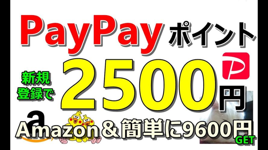 【お得】PayPayポイント全員に2500円!Amazon最大54%OFF&簡単に9600円貰える案件など…お得案件多数ご紹介