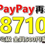 【お得】PayPay爆益チャンス到来！最大で全員に8710円付与！ワタミ級の簡単500円獲得案件もご紹介！早期終了の可能性も…急げ！！