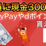 【激ヤバ】〇〇で現金3000円が貰える！&PayPayやdポイントが貰えるキャンペーンが…