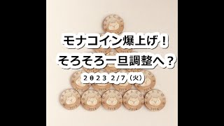 MONAモナコイン20％超の爆上げ！そろそろ市場は一旦調整へ？