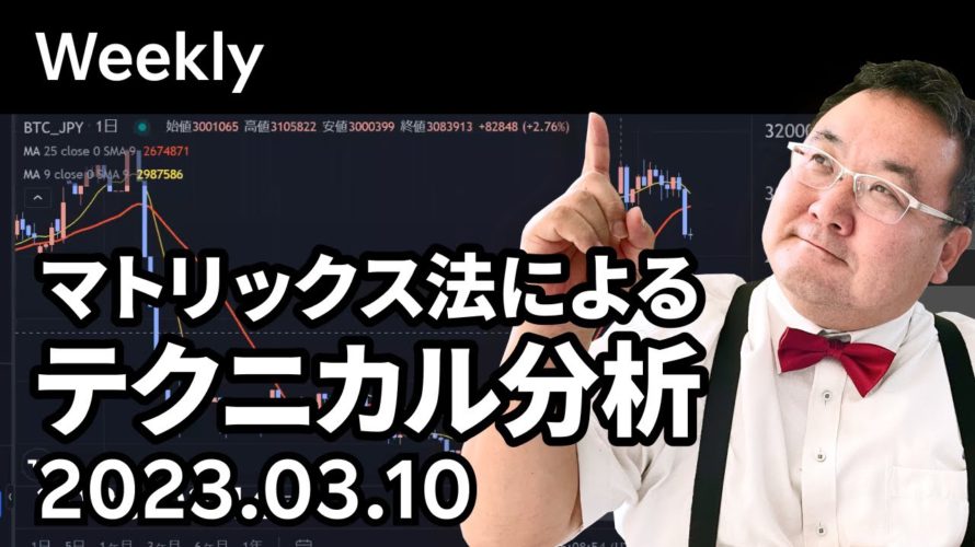 ビットコイン、マトリックス法によるテクニカル分析（2023/3/10）