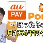 auPAY Pontaほったらかして月1万4千円ゲット！