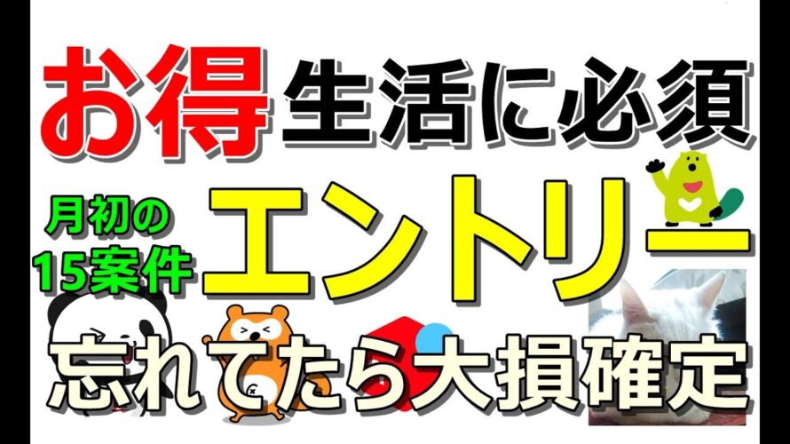 【確認必須】新規お得案件含む6月エントリー必須キャンペーン15件一挙紹介&メルカリばら撒き発動!既存でも600円全員貰える…