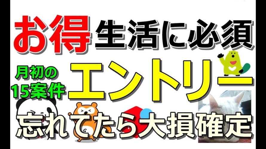 【確認必須】新規お得案件含む6月エントリー必須キャンペーン15件一挙紹介＆メルカリばら撒き発動！既存でも600円全員貰える…