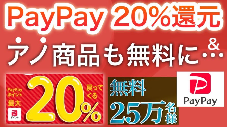 7月からPayPay20%還元‼︎&〇〇が無料で貰える…