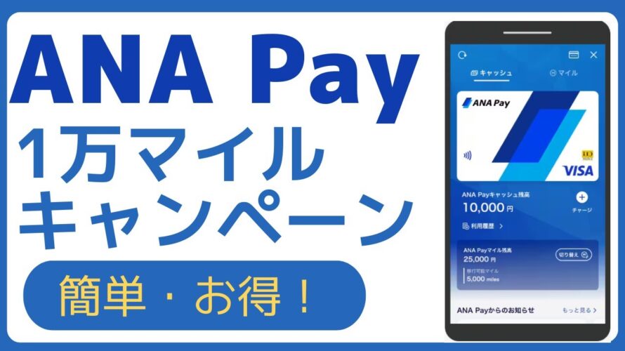 ANA Payのお得なキャンペーンと10,000マイル獲得する手順と注意点