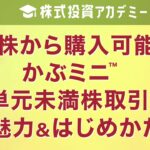 「1株から購入可能♪かぶミニ™（単元未満株取引）の魅力＆はじめかた」講師：末政 蓮華