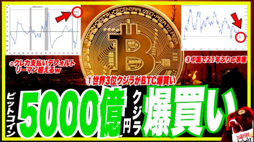【号外!億り人】大クジラビットコイン5000億円爆買い!これ、中国で21年ぶり事態。VinFastさすがにヤバいw ゴリ大絶賛のアンチエイジングの秘蔵食品公開!