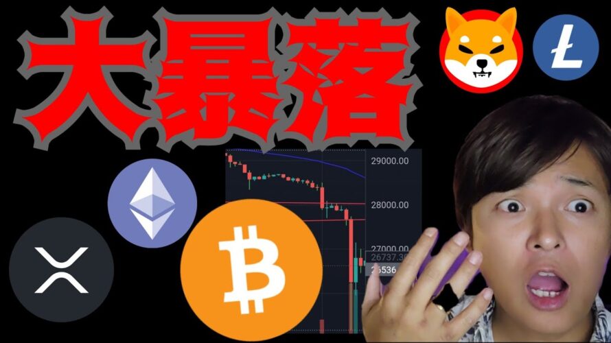 大暴落!ヤバい原因。リップル裁判。何円まで下落?(仮想通貨 BTC ETH XRP BCH SHIB LTC ドル円 相場分析)