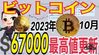 半減期サイクル意味なし?ビットコイン(BTC)2023年内67000ドル過去最高値更新の可能性!?ビットコイン現物ETF承認延期で天井か。