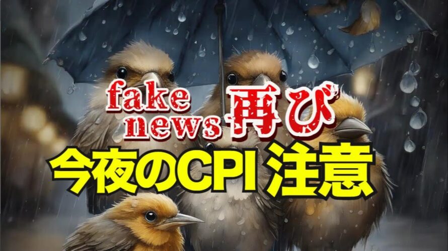 フェイクニュース再び。XRP乱高下。今夜のCPIに注意