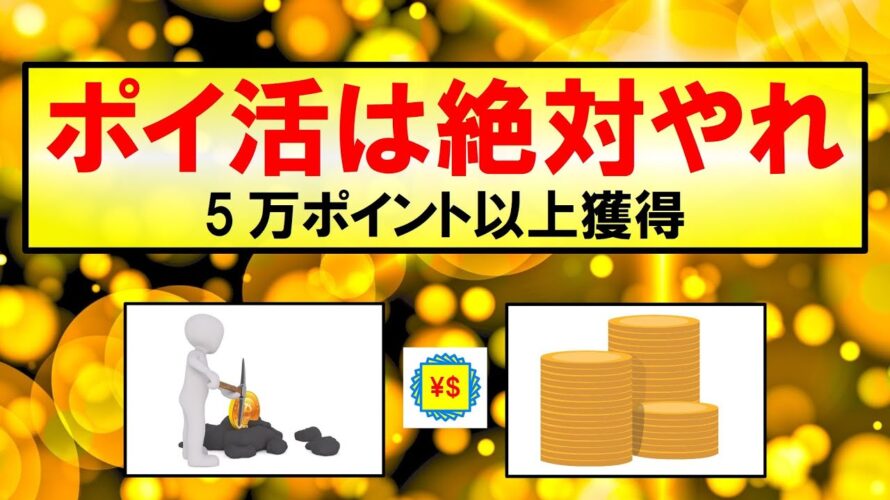 【お金・貯蓄】ポイ活は絶対やれ 5万ポイント以上獲得~お勧めポイ活を紹介~