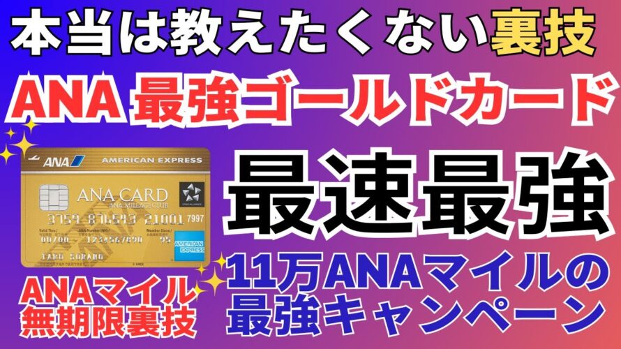 【最強のゴールドカード】ANAアメックスゴールドカードが最強の理由 ANAマイルを11万マイル貯めるキャンペーン情報も公開
