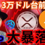 ビットコイン３万ドル前半へ下落？リップル XRP は大暴落へ？！