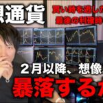 みなさんが思っている以上に仮想通貨は上がらず、プチバブル崩壊、暴落していくシナリオも想定しておいてください。