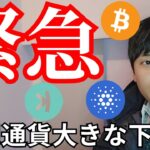 【緊急】仮想通貨、大きな下落突入か。ビットコイン アルトコイン 10種類以上チャート分析