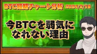 BTC短期チャート分析【2024/2/18】今BTC仮想通貨に弱気になれない理由、仮想通貨・ビットコイン