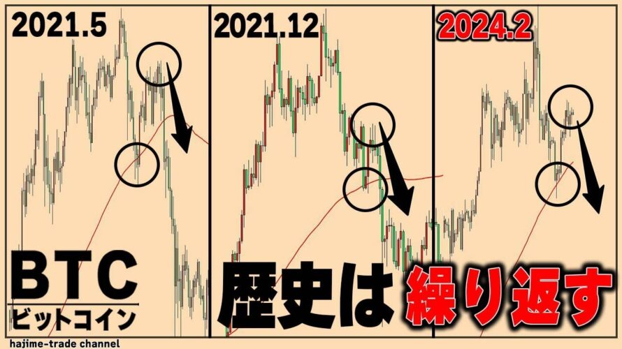 ビットコインに過去の大暴落のパターンが当てはまる