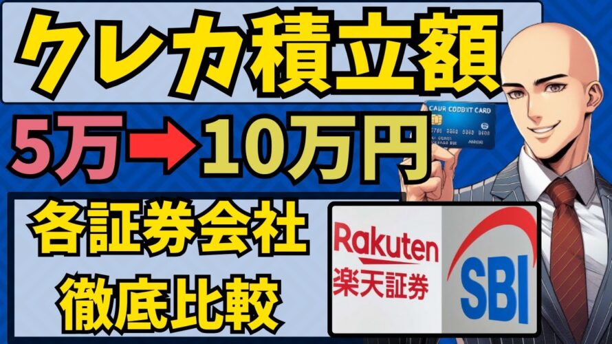 クレカ積立上限が10万円へ！ポイント還元率と設定変更期間を徹底比較！