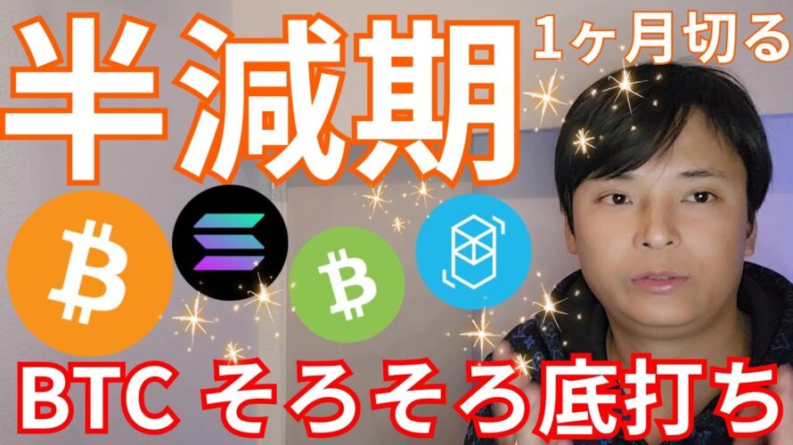 ビットコイン 半減期1ヶ月切り底打ち感?大企業は42,000ドル(675万円)暴落を予想