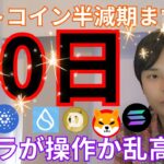 ビットコイン半減期まで10日！！仮想通貨は反落、クジラが操作か乱高下？