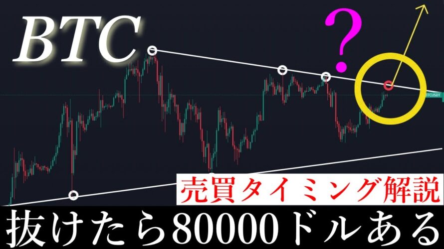 4/7⚠️「半減期前下がると思ってる人危険」ここ抜けたら一気に80000?!来週鍵になる2つのポイントと方向感を解説します/ビットコイン分析