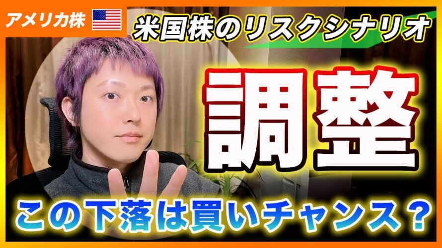 【米株】今後のリスクシナリオを解説します!-8%程度の調整はあるかもしれませんがその後の相場は戻ると思います!【アメリカ株・Nasdaq・SP500・DJI】
