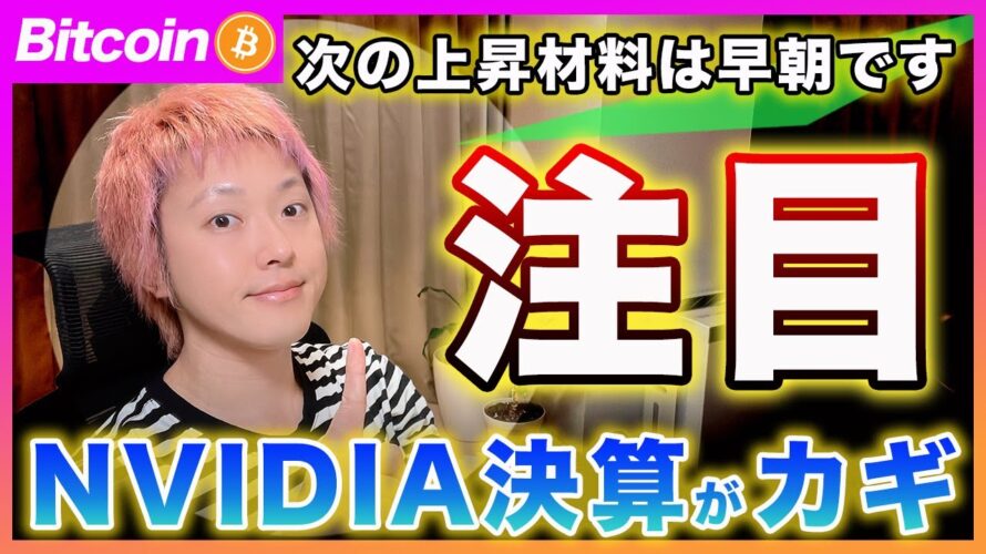 【注目!】ビットコイン・次の上昇材料はNVIDIAの決算です!ポイントを解説します!【最新の仮想通貨分析を公開】